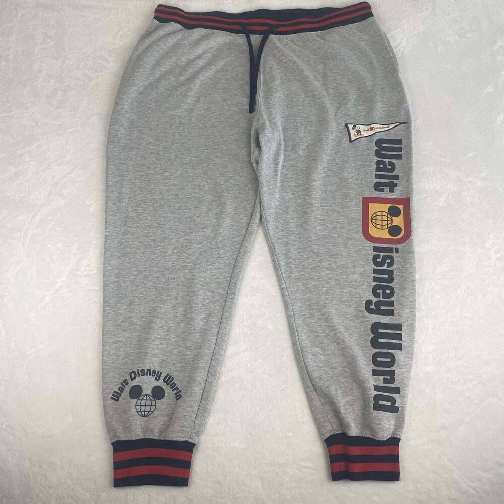 Walt Disney World Sweatpants Joggers Adult XXL 2XL Gray Pockets Casual
